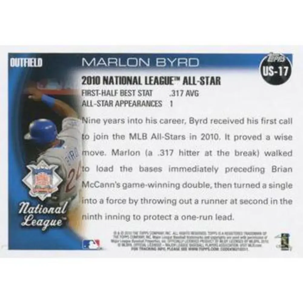 2010 Topps Update Marlon Byrd AS US-17 Chicago Cubs